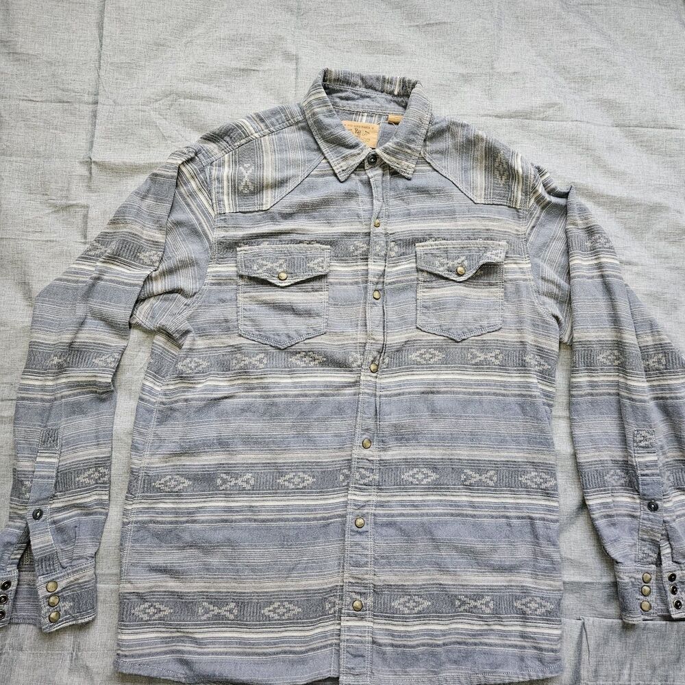 Red Head Ranch Western Shirt Mens‎ M Blue Aztec Southwestern Snap Front Long...